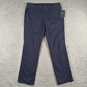 BYLT Classic Chino Pants Mens Large(35Fits) Blue Trouser Stretch NWT‎